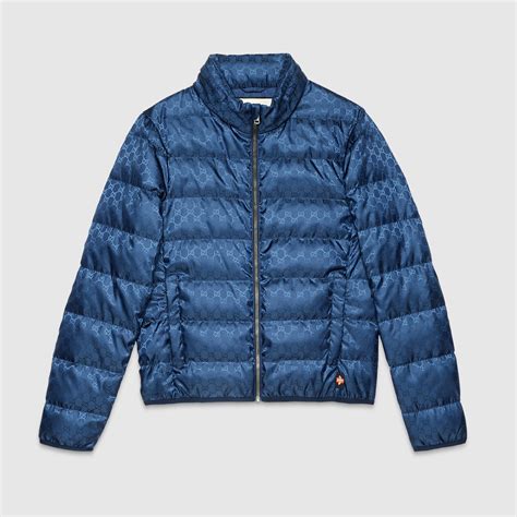 gucci gg jacquard quilted nylon jacket|Gucci embroidered jacket.